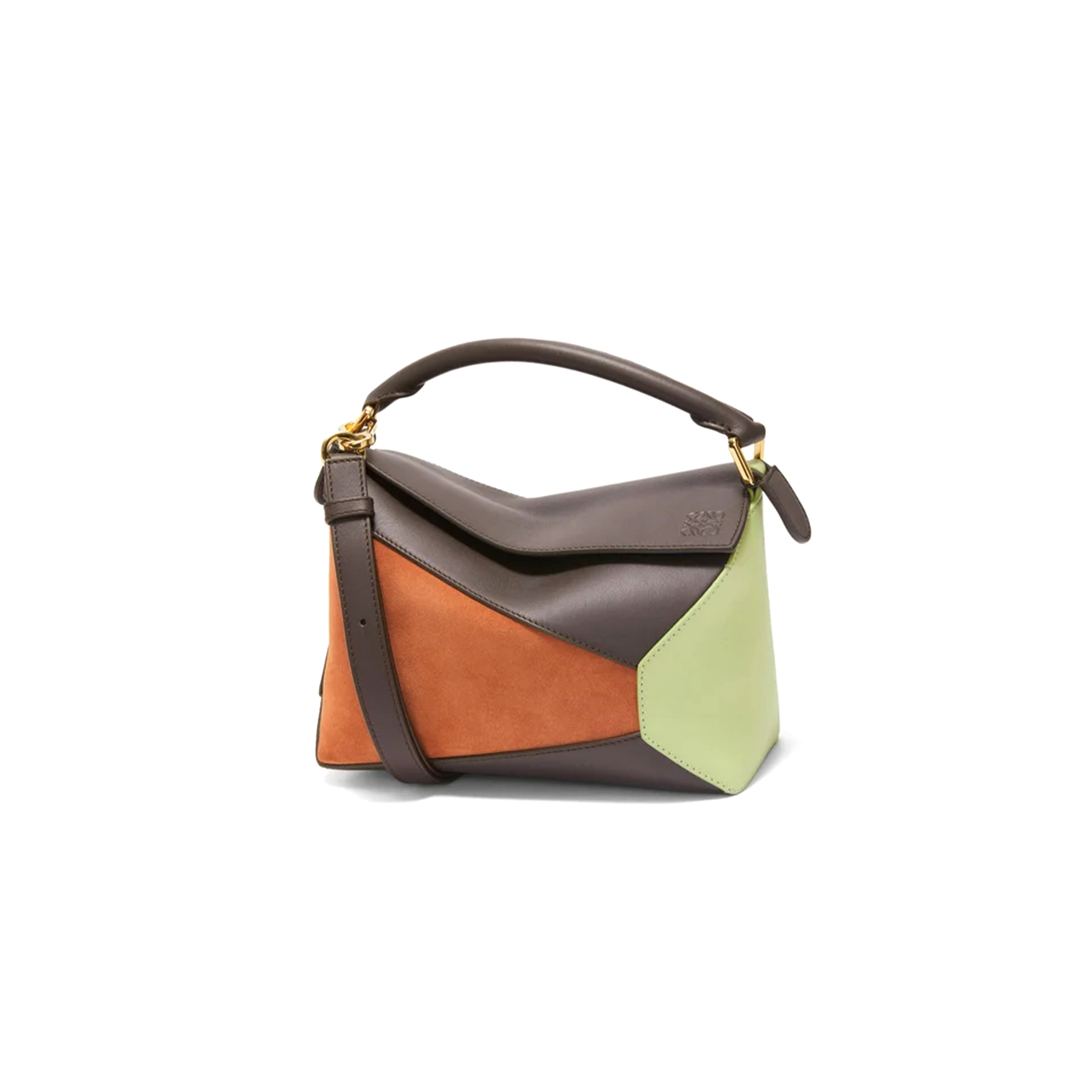 LOEWE SMALL PUZZLE BAG IN CLASSIC CALFSKIN AND SUEDE A510P60X94-4522 (24*16.5*10.5cm)